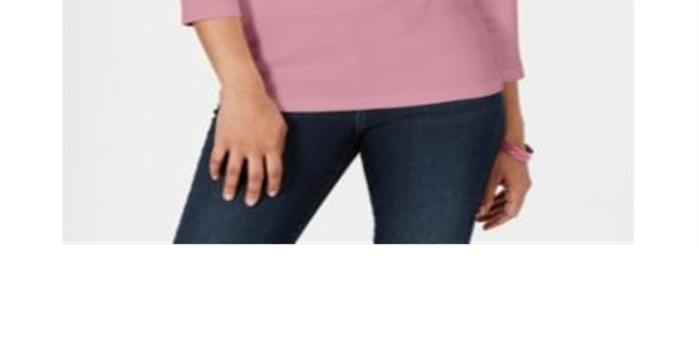 Karen Scott Top Henley Feminino Mellow Rose Pink Tamanho Médio