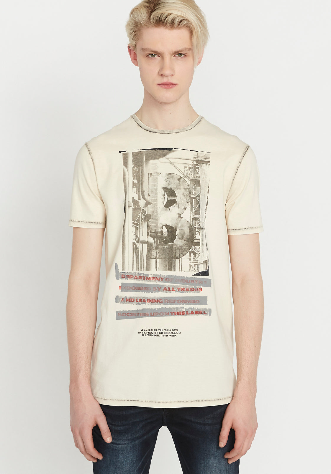 Camiseta Buffalo David Bitton Tonew Branca Tamanho XX-G