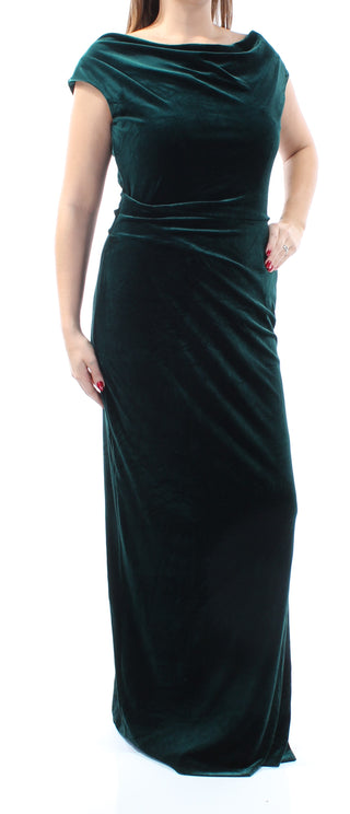 Vestido feminino Vince Camuto de veludo com recorte nas costas, verde, tamanho 8