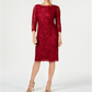Vestido curto de renda feminino Jessica Howard, vinho, tamanho 10P