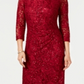 Vestido curto de renda feminino Jessica Howard, vinho, tamanho 10P