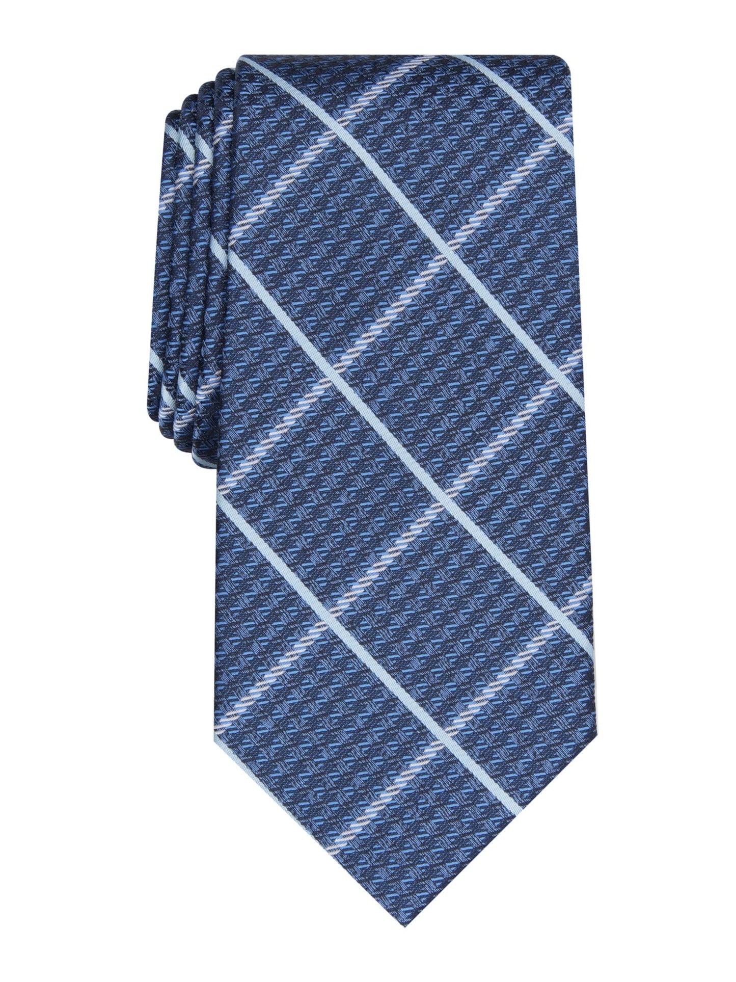 Gravata Perry Ellis Ramsey Geo Grid Masculina Azul Tamanho Único