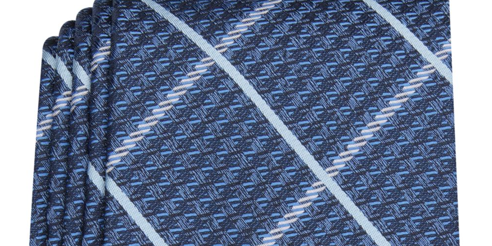 Gravata Perry Ellis Ramsey Geo Grid Masculina Azul Tamanho Único