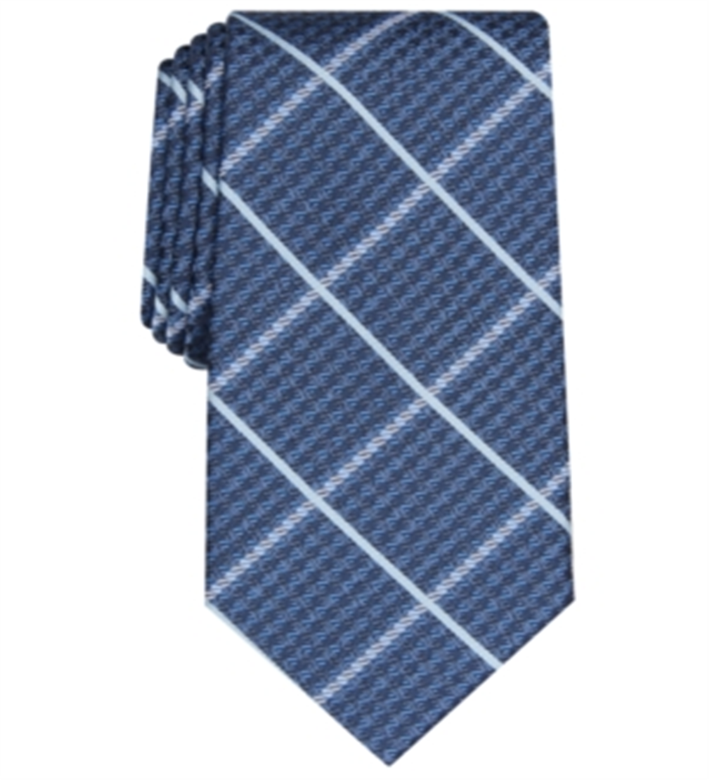 Gravata Perry Ellis Ramsey Geo Grid Masculina Azul Tamanho Único