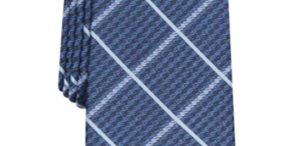 Gravata Perry Ellis Ramsey Geo Grid Masculina Azul Tamanho Único