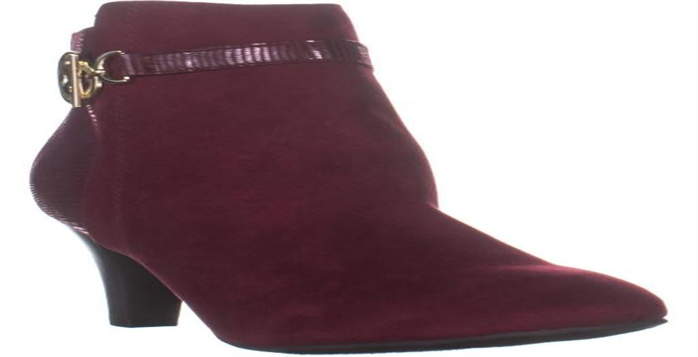 Karen Scott Botas Femininas de Cano Alto com Biqueira Amêndoa e Tecido Violaa Vermelhas Tamanho 7 M