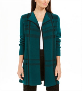Cardigan feminino Charter Club Petite com frente aberta, verde-bálsamo, tamanho Petit M