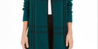 Cardigan feminino Charter Club Petite com frente aberta, verde-bálsamo, tamanho Petit M