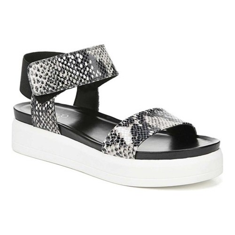 Sandálias femininas Franco Sarto Kana Leather Sandália marrom tamanho 8,5 M