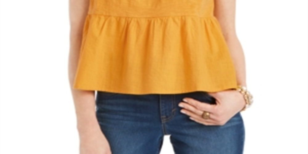 Regata feminina em camadas Style &amp; Co, amarela, tamanho grande