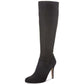 Botas femininas de cano alto com bico fino e tecido Taisa da INC International Concepts, pretas, tamanho 7 M