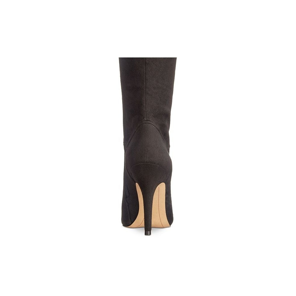 Botas femininas de cano alto com bico fino e tecido Taisa da INC International Concepts, pretas, tamanho 7 M