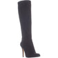 Botas femininas de cano alto com bico fino e tecido Taisa da INC International Concepts, pretas, tamanho 7 M