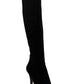 Botas femininas de cano alto com bico fino e tecido Taisa da INC International Concepts, pretas, tamanho 7 M