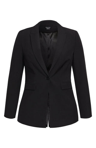 City Chic Trendy Women's Plus Size Simply Suited One-Button Jacket Black Size 18W