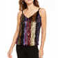 INC International Concepts Top Feminino com Lantejoulas Magenta Flame Tamanho XS