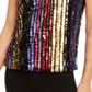 INC International Concepts Top Feminino com Lantejoulas Magenta Flame Tamanho XS