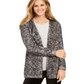 Cardigan feminino de malha mesclada com cílios, preto, tamanho GG, da Style &amp; Co