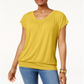 Camiseta Blusa Feminina JM Collection Amarela Tamanho Médio