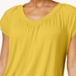 Camiseta Blusa Feminina JM Collection Amarela Tamanho Médio