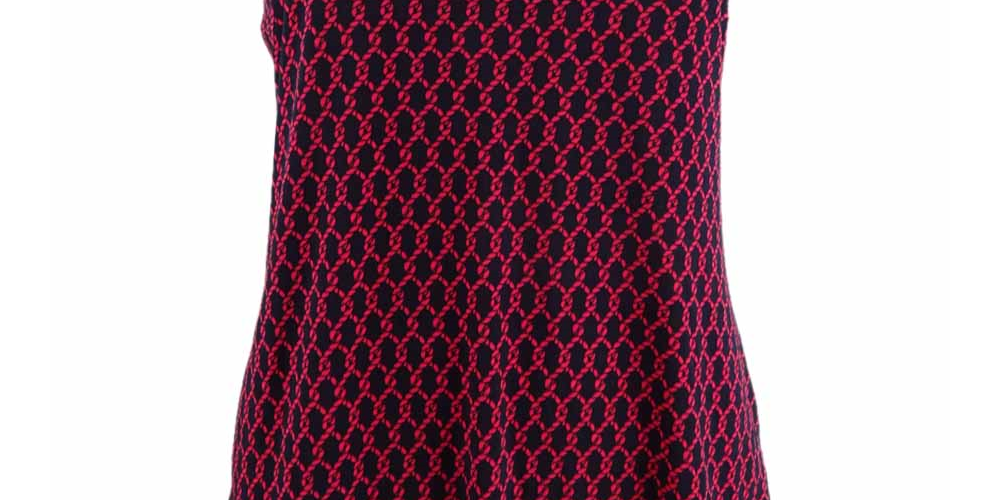 Tommy Hilfiger Blusa Feminina Estampada Manga Franzida Vermelha Tamanho X-G