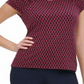 Tommy Hilfiger Blusa Feminina Estampada Manga Franzida Vermelha Tamanho X-G