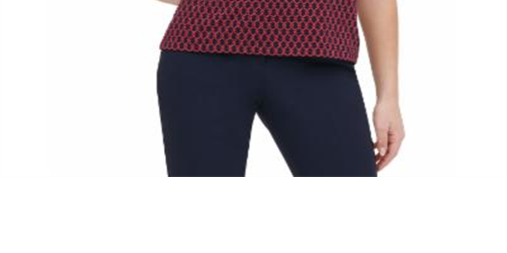 Tommy Hilfiger Blusa Feminina Estampada Manga Franzida Vermelha Tamanho X-G