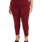 Calça skinny com controle de barriga Alfani feminina, vermelha, tamanho 26W
