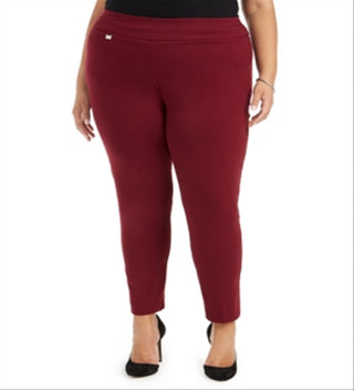Calça skinny com controle de barriga Alfani feminina, vermelha, tamanho 26W