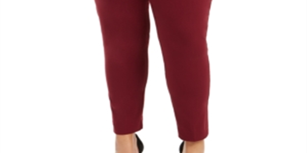 Calça skinny com controle de barriga Alfani feminina, vermelha, tamanho 26W