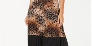 Saia MIDI plissada estampada feminina Alfani, preta, tamanho pequeno M