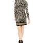 Vestido tubinho estampado feminino Michael Kors manga comprida preto tamanho pequeno