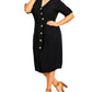 Vestido midi casual com decote em V plus size City Chic feminino, preto, tamanho 18W