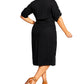 Vestido midi casual com decote em V plus size City Chic feminino, preto, tamanho 18W