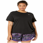 Camiseta de corrida Nike Plus Miler manga curta feminina, preta, tamanho 2X