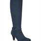 Karen Scott Sapatos de cano alto femininos Hollee Fabric Almond Toe, tamanho 6,5, azul marinho, M-WC