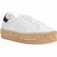 Tênis feminino Steve Madden com cadarço, branco, tamanho 5,5 M