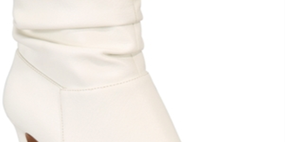 Botas femininas XoXo Taniah bico fino na altura do tornozelo, tamanho 11, brancas