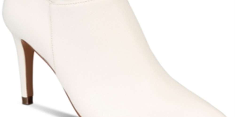 Botas femininas XoXo Taniah bico fino na altura do tornozelo, tamanho 11, brancas