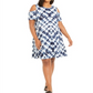 Vestido plus size feminino estilo &amp; co com ombros descobertos, azul, tamanho 1X