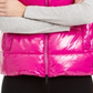 Calvin Klein Colete Feminino Performance Shine Padded com Capuz e Zíper Completo Roxo Tamanho Grande