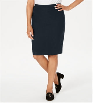 Charter Club Women's Pull on Tummy Control Skirt Navy Size 18