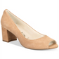 Anne Klein Meredith Couro Peep Toe Feminino Clássico Marrom Tamanho 7,5 M