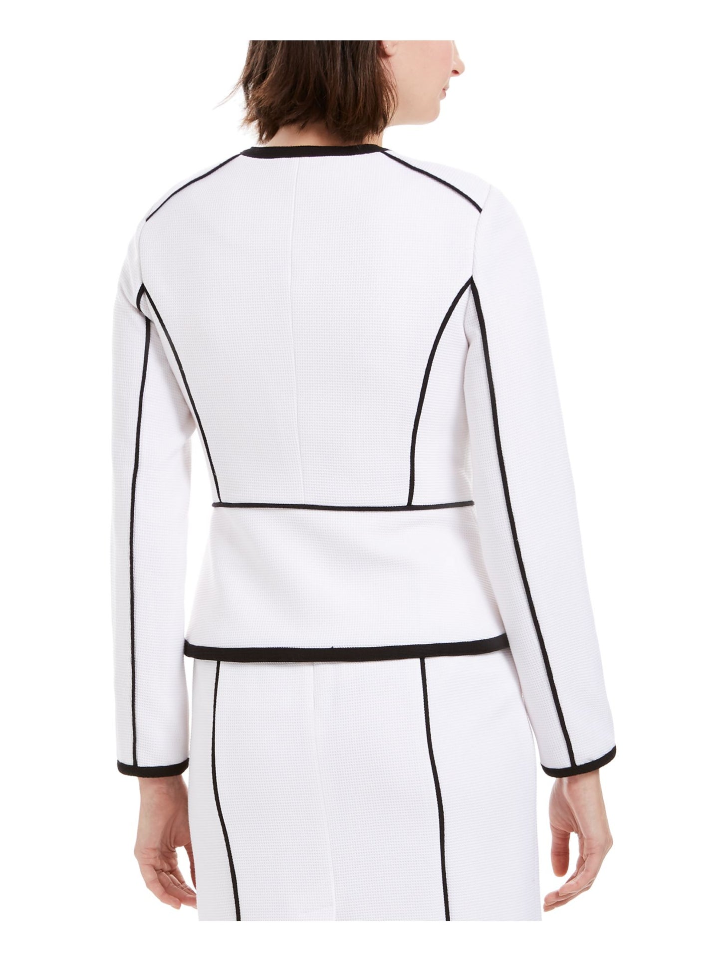 Jaqueta Calvin Klein Feminina Wear to Work com Zíper, Branca, Tamanho 6 Petite