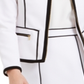 Calvin Klein Blazer Feminino Piquet com Zíper Frontal e Gola Alta Branco Tamanho 8 Petite