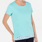 Blusa feminina Karen Scott com estampa em camadas, azul, tamanho G
