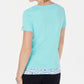 Blusa feminina Karen Scott com estampa em camadas, azul, tamanho G