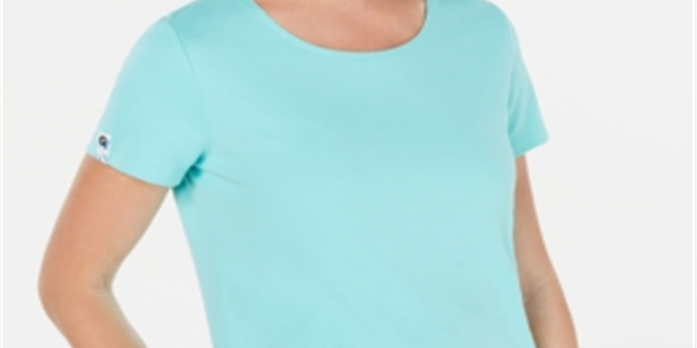 Blusa feminina Karen Scott com estampa em camadas, azul, tamanho G