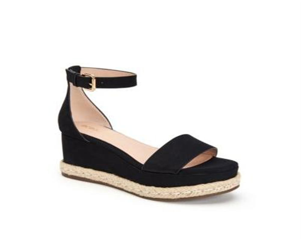 Sandálias de cunha Addie Espadrille femininas BCB Generation, pretas, tamanho 6 M