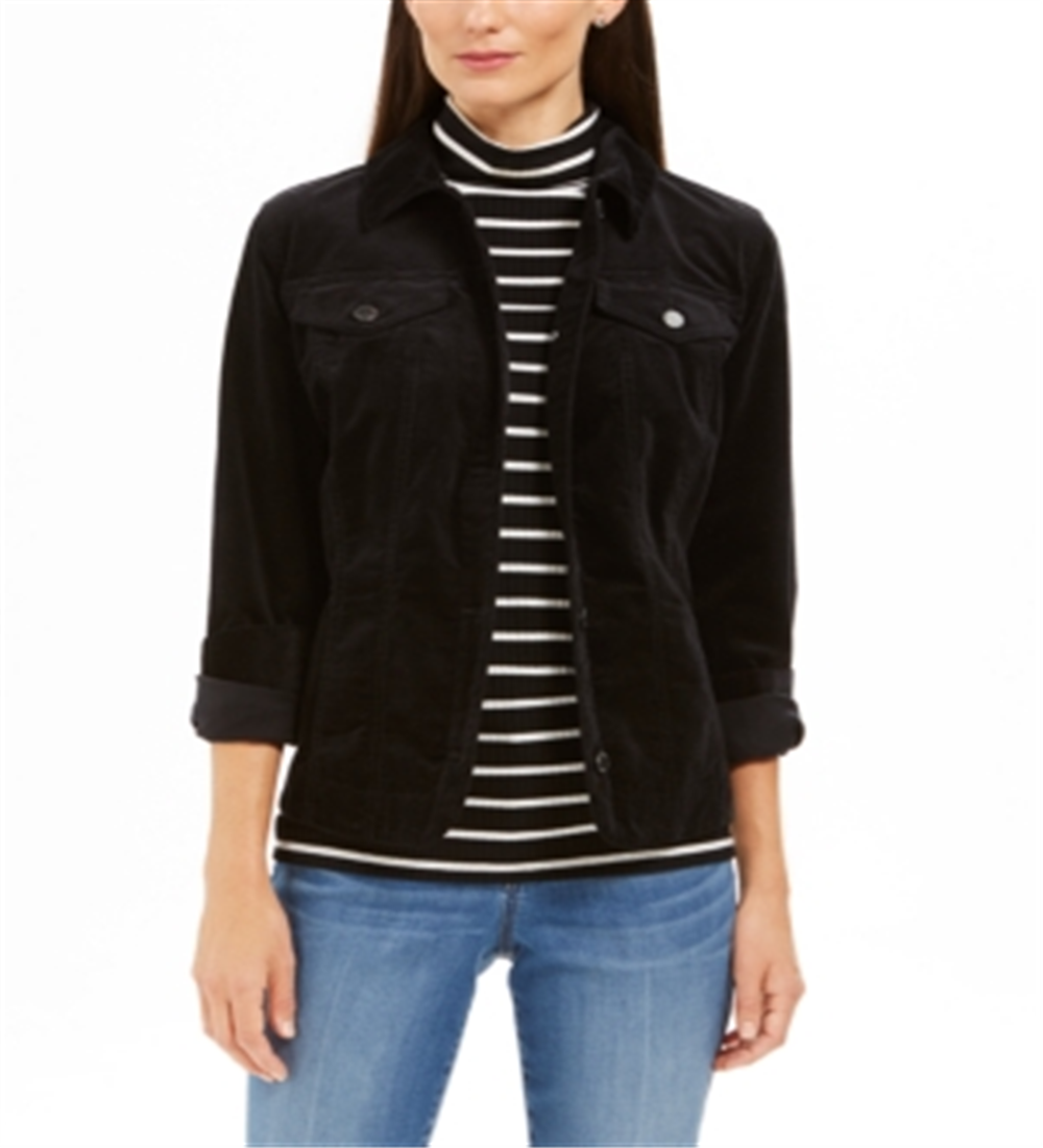 Jaqueta de veludo feminina Charter Club preta, tamanho 2XL